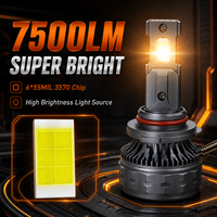 Phare LED haute puissance SFIDA V31, ampoule de phare LED pour voiture, ventilateur en aluminium, double tubes en cuivre, 75W, 7500LM, durée de vie de 30000H