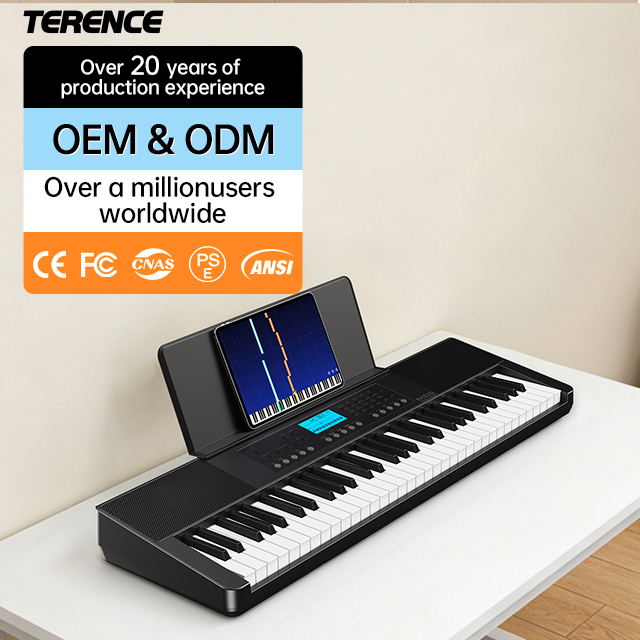 TERENCE EK61Q Portable Digital Piano 61 Keys AA Battery Powered Electronic Keyboard Piano for Travel Professional Music Keyboard