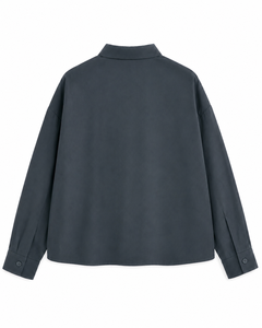 Chemise à manches longues minimaliste pour femme avec boutons mandarin pour le bureau - Product Image 1