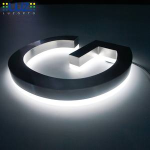 Enseigne de magasin d'éclairage halo publicitaire à LED personnalisée en usine Nom de magasin extérieur lumineux - Product Image 1