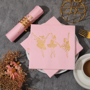 Servilletas con estampado dorado, servilletas cuadradas con diseño elegante, perfectas para fiestas de cumpleaños, reuniones y restaurantes de alta gama. - Product Image 3