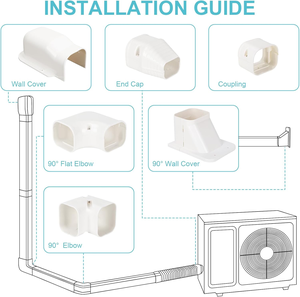 Goulotte de câblage PVC pour climatiseur, pièces de climatisation, canaleta pour climatiseur, base pour mini-split HVAC, cache-tuyau de climatisation pour ligne de charge au sol - Product Image 4