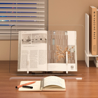 Support de lecture multifonctionnel en acrylique pour bureau, support de livre réglable, support de lecture mains libres pour livres, iPad, tablette