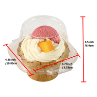 Vente en gros Boîtes à cupcakes individuelles en plastique transparent Récipient à cupcakes et supports simples et robustes pour un emballage efficace