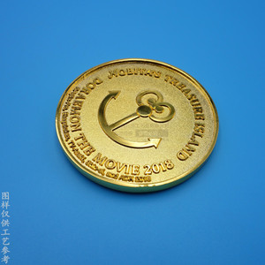 Pièce commémorative Doraemon en alliage plaqué or, médaille de collection 3D en relief, dérivé de l'animation japonaise - Product Image 3