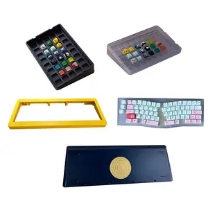 60% keyboard custom cnc aluminum 6061 6063 anodizing purple red black grey silver keyboard laser cutting brass PC POM plate