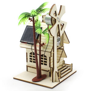 Kit de casa de reloj de madera con energía solar, juguete de experimento científico para niños de 7 a 9 años, modelo educativo de construcción STEM - Product Image 1