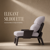 Fauteuil de salon moderne de luxe, chaise longue confortable au design nordique, canapé individuel avec poche de rangement arrière, durable