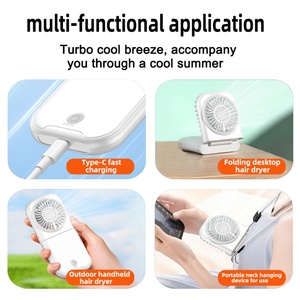 Ventilateur de refroidissement portable pliable en plastique rechargeable 2500 mAh, mini turbo, pour extérieur - Product Image 3