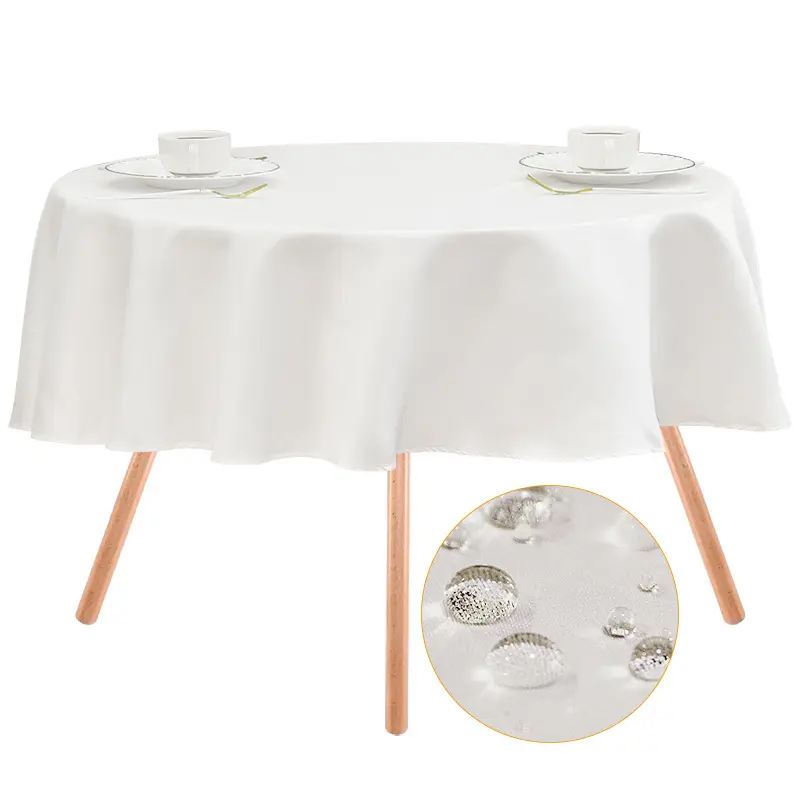 Tablecloth Wholesale Christmas Home Decorative Waterproof Oilproof Square Rectangle White Custom Round Table Cloth