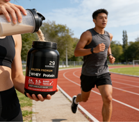 Poudre de protéines de lactosérum de qualité supérieure, saveur chocolat |   24 g de protéines, 5,5 g de BCAA |   29 portions | Complément alimentaire pour le sport