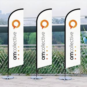 Custom Size Outdoor Advertising Aluminum Polyester Beach <b>Flags</b> Digital Printed Flying Feather Banners Pennant Cloth Custom Size - Product Image 2