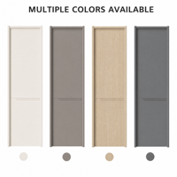 Porte intérieure minimaliste en PVC gris foncé avec panneau rainuré et trois lignes horizontales, finition mate pour appartement