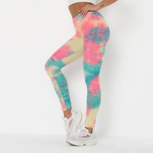 2022 Yoga vêtements taille haute <span class=keywords><strong>Anti</strong></span> <span class=keywords><strong>Cellulite</strong></span> Gym entraînement Leggings Scrunch bout à bout cravate teinture sans couture sport Leggings pour les femmes - Product Image 3