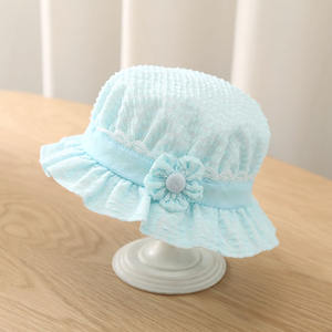Chapeau seau de soleil en coton mignon pour nouveau-né garçons infantile ours casquette de Baseball Protection UV pour bébé de <span class=keywords><strong>0</strong></span> à 8 <span class=keywords><strong>mois</strong></span> - Product Image 4