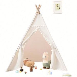 Tente de jeu tipi portable pour enfants, en toile 100% coton, pour la plage et la décoration de fête - Product Image 2