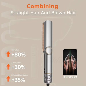 <span class=keywords><strong>Styler</strong></span> électrique à cheveux haute vitesse avec écran LCD, plaque en céramique, fer à lisser et sèche-cheveux en un seul appareil, lisseur et sèche-cheveux à air chaud - Product Image 4