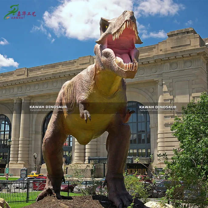 Model Dinosaurus Remote Control, Dinosaurus Animatronik Tyrannosaurus Rex untuk Tampilan Plaza Kota