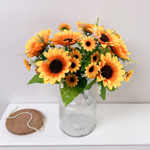 Ramo de Girasoles Artificiales de 30 cm, Flor de Seda de Alta Simulación, Decoración para Sala de Estar y Mesa de Comedor - Product Image 2