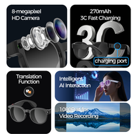 Nouvelles lunettes intelligentes AI AiMB-S1 Sport avec double caméra 2MP, vidéo 1080P, traduction en temps réel, suppression du bruit, musique, appels et contrôle par application