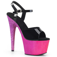 Sandales à talons hauts colorés, chaussures de danse à la cheville, Sexy et exotique, 17CM / 7 pouces