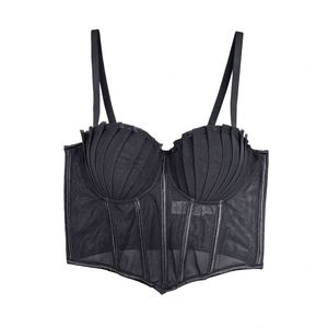 Abito Vintage estivo in pizzo a maglia sottile Sexy da donna con corsetto <span class=keywords><strong>imbottito</strong></span> <span class=keywords><strong>imbottito</strong></span> <span class=keywords><strong>reggiseno</strong></span> da donna <span class=keywords><strong>trasparente</strong></span> con canotta arricciato - Product Image 1