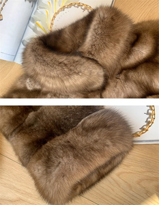 Manteau court de fourrure de zibeline le plus cher de la meilleure qualité avec manches complètes pour la chaleur Couleur marron Design Starlight Style doux - Product Image 5