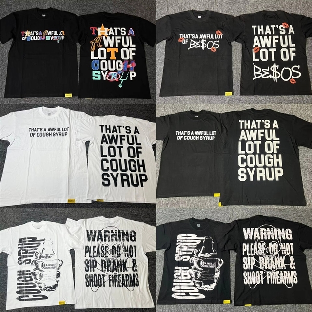 Custom That's Awful Lot Cough Syrup 100% Cotton Men's Oversized Eco-Friendly Silk Screen Printed Short Sleeve Streetwear T-Shirt