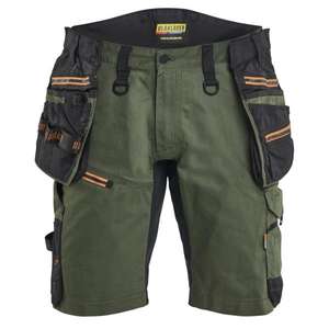 BLAKLADER - 197211494240C62 Craftsman <b>shorts</b> with two-way <b>stretch</b> Forest green/Rust - EAN 7330509951682 <b>WORK</b> TROUSERS - Product Image 1