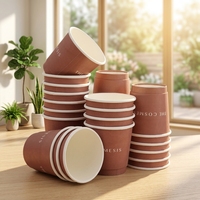 Gobelets à café jetables en papier kraft à double paroi 8oz/12oz/16oz, écologiques, recyclables, imperméables, pour boissons à emporter