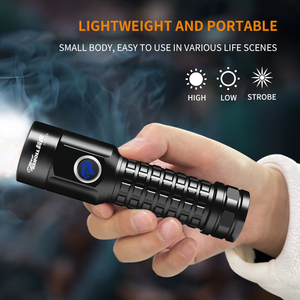 Đèn pin chiến thuật <span class=keywords><strong>LED</strong></span> tích điện USB, thân nhôm, chống nước IPX6, độ sáng cao 800 lumen, có thể điều chỉnh độ zoom, đèn pin EDC - Product Image 5