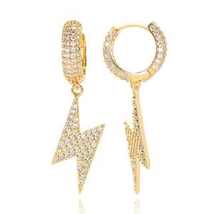 Pendientes de Aro Circulares con Circonitas Micro Pavimentadas, Estilo Hip Hop, Modernos y Únicos, Unisex, Joyería Europea y Americana Más Vendida - Product Image 5
