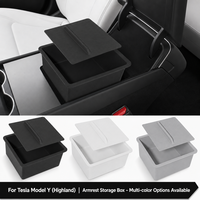 Boîte de rangement pour accoudoir Tesla Model 3 Highland et Model Y YL 2025, tapis organisateur en ABS, ajustement personnalisé, non destructif, noir, blanc, gris