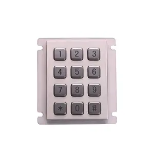 IP66 Wasserdichte 12-Tasten-Metall-Zifferntastaturen Edelstahl-Pinpad für die Zugangs kontrolle Pakets chließfach
