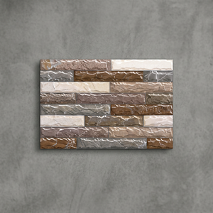 Conception de brique en pierre 3D 300x450mm bâtiment extérieur 12x18 céramique extérieur 30x45cm carreaux de mur vitrés d'élévation brillante - Product Image 3
