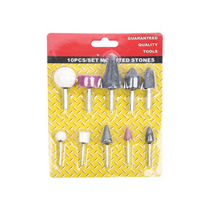 Piedra abrasiva montada para <span class=keywords><strong>Dremel</strong></span>, herramientas rotativas, cabezal de rueda de piedra de molienda, accesorios de herramientas <span class=keywords><strong>Dremel</strong></span>, 10 Uds. - Product Image 1