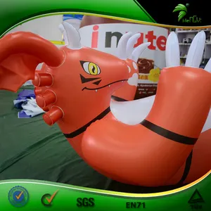Vinyl Type Inflatable Red Lying Dragon Sexy Cartoon Video Famous Inflatable Guilmon Animals