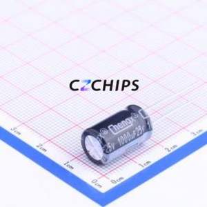 Condensateur électrolytique en aluminium à montage traversant KM108M025G17RR0VH2FP0, D10xL17mm 1000uF 20% 25V 5mm - Product Image 1