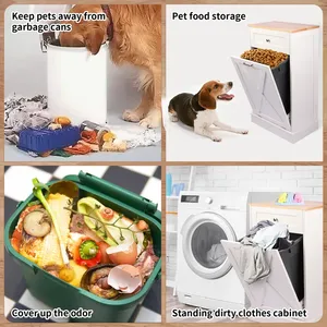 Nghiêng ra thùng rác tủ 10 gallon gỗ miễn phí đứng Tủ tiết kiệm không gian và che giấu nghiêng ra thùng rác tủ - Product Image 3