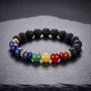 Bracelets tendance en pierre de lave 7 chakras, artisanat en cristal Feng Shui, bijoux de mode, tendance unisexe, bracelets spirituels - Product Image 2