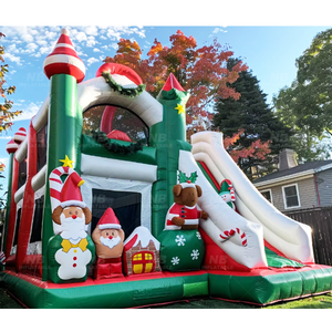 Casa Inflable Navideña, Juegos Inflables Comerciales para Niños, Castillo Inflable Navideño para Adultos, Casa de Brinco Inflable - Product Image 1
