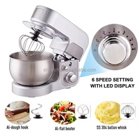 Robot pâtissier multifonction à tête inclinable, moteur électrique haute vitesse entièrement en cuivre 700W, 6 vitesses, pour pâte, gâteau, pain, cuisine