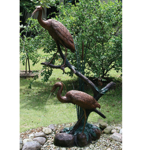 Statue de grue héron en bronze de style moderne oiseaux animaux en métal pour décor de jardin extérieur - Product Image 5