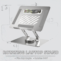 Support pour ordinateur portable et tablette Great Roc en aluminium réglable avec base rotative à 360°