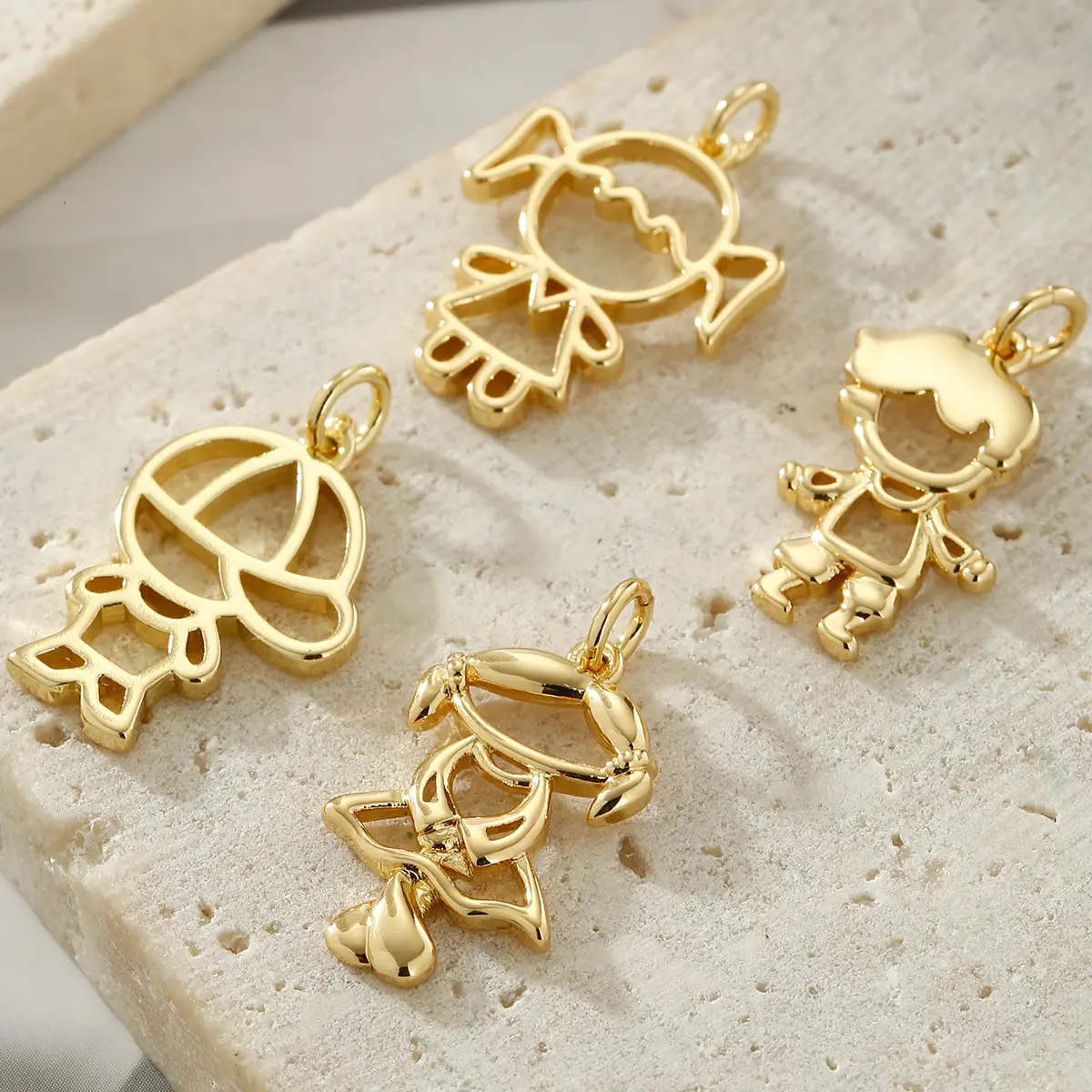 دلايات جذابة من النحاس الأصفر لمادة النحاس الذهبي Diy لصنع المجوهرات قلادة سوار اكسسوارات عصرية للأولاد والبنات