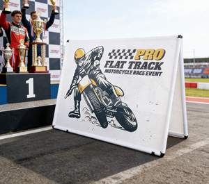 Pancarta Publicitaria Premium Tipo A de la Fábrica Da Niu, Tela de Malla Impermeable, Impresión Personalizada, Soporte para Promoción de Carreras de <span class=keywords><strong>Motos</strong></span> - Product Image 1
