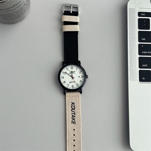 Reloj con Correa de Lona, Estilo Unisex, Ideal para Estudiantes Universitarios, Simple, Resistente al Agua, Diseño Casual Distintivo y Premium con Calendario - Product Image 1