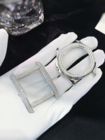 Lunette de montre personnalisée en diamant, en argent S925 de qualité supérieure, or 18 carats et platine, lunette de remplacement personnalisée pour marque