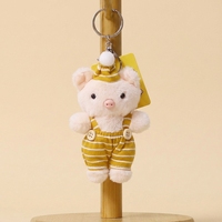 Porte-clés en peluche cochon mignon avec mini jupe florale, pendentif OEM, jouet en peluche doux, mascotte cochon de dessin animé, animal en peluche pour cadeau, vente en gros