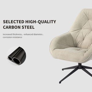 घर कार्यालय लक्जरी लाउंज कुर्सी के लिए स्विस धातु आधार के साथ आधुनिक टफ्टेड मखमली अवकाश कुर्सी - Product Image 4